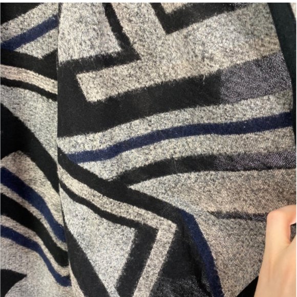 Lucky Brand Intarsia Knit Cardigan Waterfall Drape Open Front Boho Shawl Sweater - Picture 9 of 16